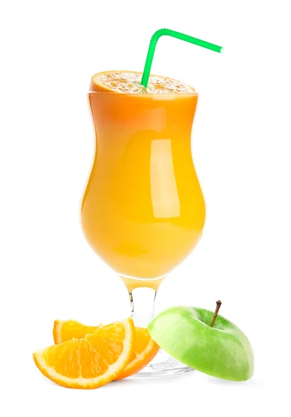 Χυμό πορτοκαλιού με φρούτα — Φωτογραφία Αρχείου