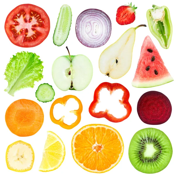 Slices of fruit and vegetable — Stock Photo, Image