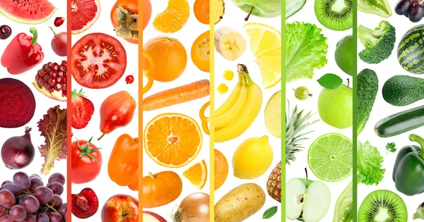 Friske fargefrukter og grønnsaker – stockfoto