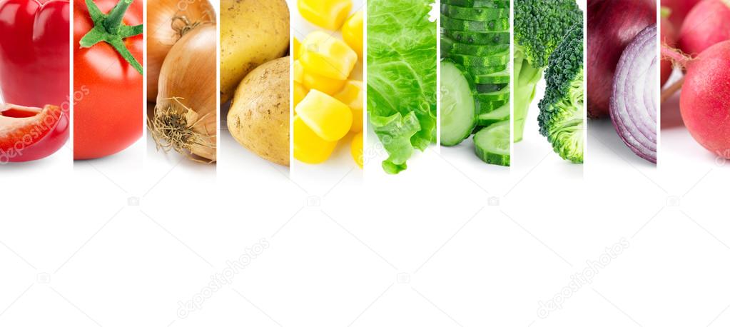 Vegetables on white