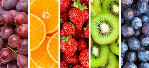 Background Fruits Mixed Ripe Fruits Berries Fresh Food — Stock Photo, Image