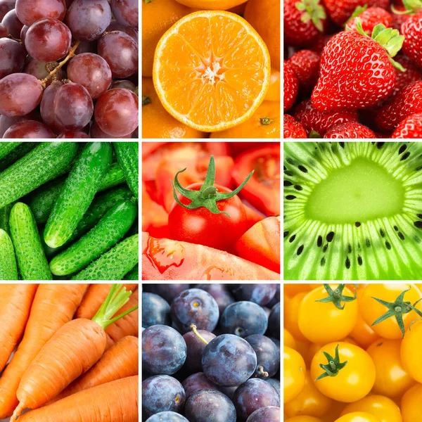 Contexto Frutas Legumes Bagas — Fotografia de Stock