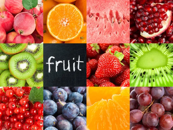 Background Fruits Mixed Ripe Fruits Berries Fresh Food — Stock Photo, Image