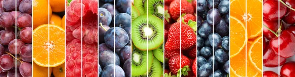 Background Fruits Mixed Ripe Fruits Berries Fresh Food — Stock Photo, Image