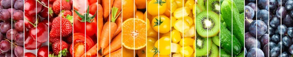 Fondo Frutas Verduras Bayas Comida Fresca Alimento Saludable — Foto de Stock