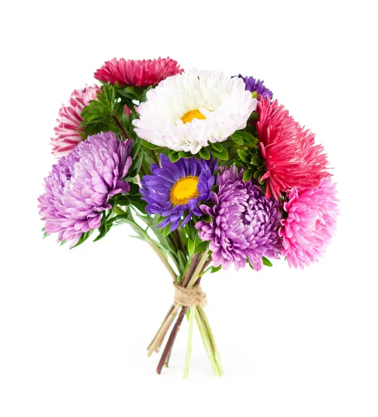 Aster Blumenstrauß Auf Weißem Hintergrund — Stockfoto