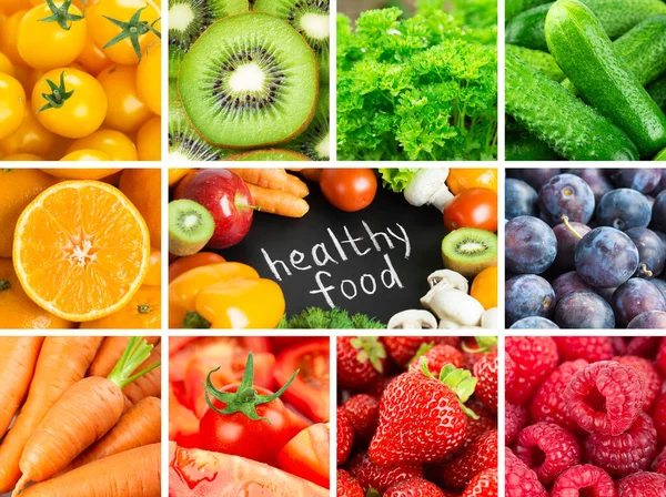 Healthy Food Background Fruits Vegetables Berries Fresh Food — Stock Photo, Image