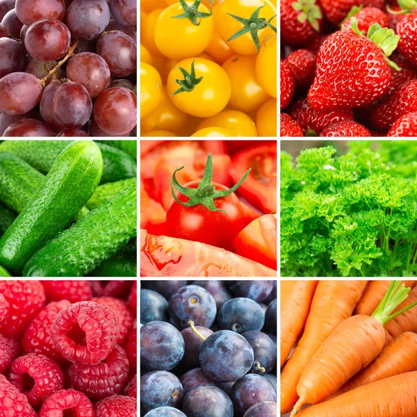 Antecedentes Frutas Verduras Bayas — Foto de Stock