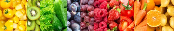 Obst Gemüse Und Beeren Frische Lebensmittel Hintergrund Gesunde Ernährung — Stockfoto