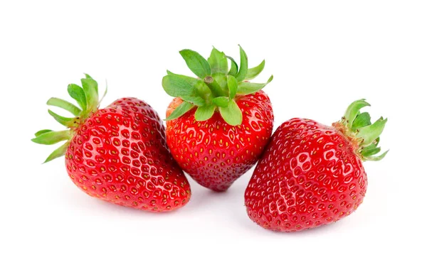 Strawberry White Background Fresh Sweet Fruit Closeup — Stock Photo, Image