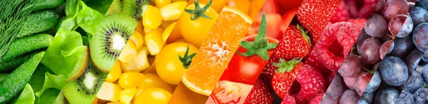 Antecedentes Frutas Verduras Comida Color Fresco Alimento Saludable — Foto de Stock