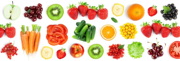 Frutas Legumes Comida Fresca Fundo Branco Vista Superior Textura Imagens Royalty-Free