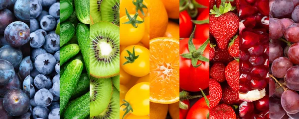 Fundo Frutas Legumes Bagas Alimentos Frescos — Fotografia de Stock