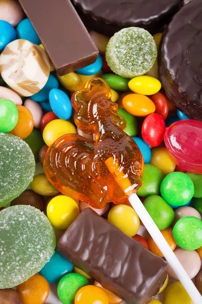 カラフルな甘いお菓子の背景 — ストック写真
