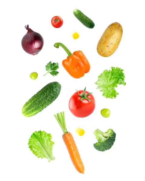 Falling fresh vegetables — Stock Photo, Image