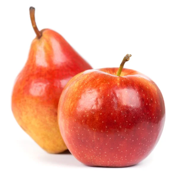 Red  apple and pear closeup — Stock Photo, Image