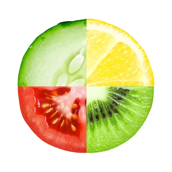 Mixed slice of fruit and vegetable — Stock Photo, Image