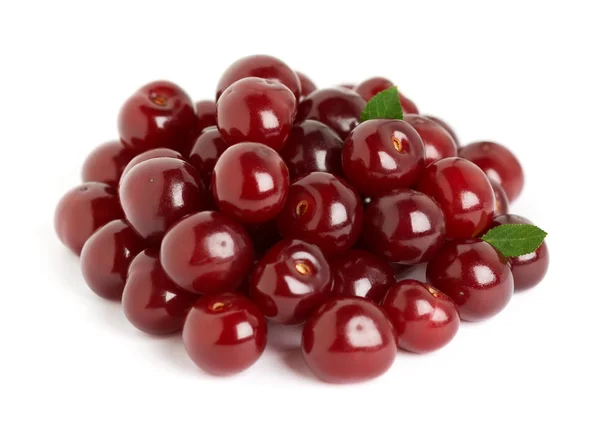 Ripe cherries with leaf — Stock Photo, Image