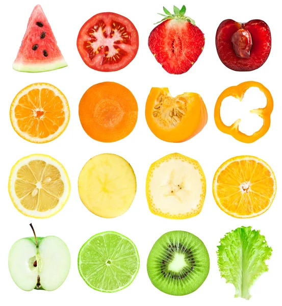 Ovocné a zeleninové plátky — Stock fotografie