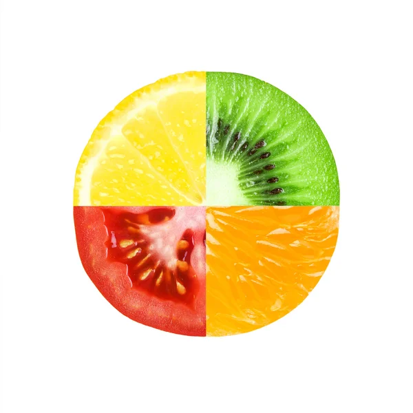 Mixed slice of fruit and vegetable — Stock Photo, Image
