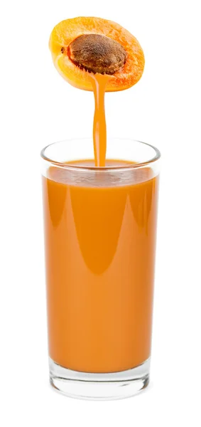 Glas av aprikos juice — Stockfoto