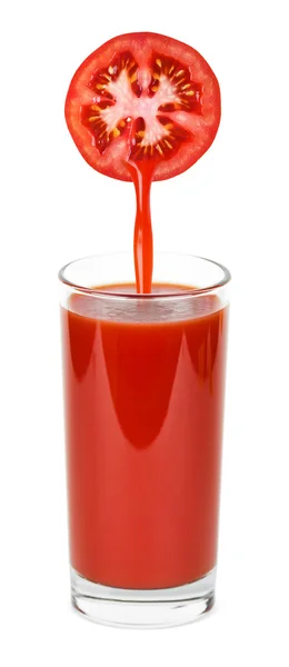 Bicchiere di succo di pomodoro — Foto Stock