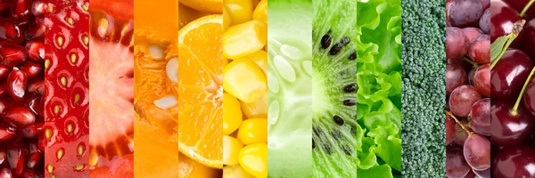 Raccolta con frutta e verdura diverse — Foto Stock