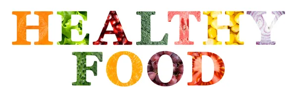 Healthy food word text — Stock Photo, Image