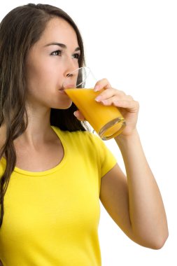 Portakal suyu içen kadın
