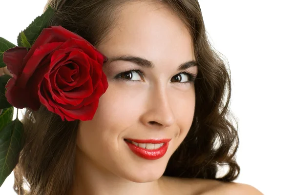 Portrait of young beautiful woman — Stock Photo, Image