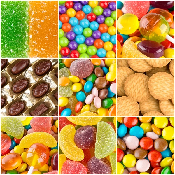Farklı renkli tatlılar arka planlar — Stok fotoğraf