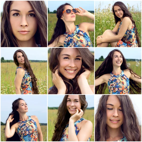 Collage of portrait of young woman Royalty Free Stock Photos