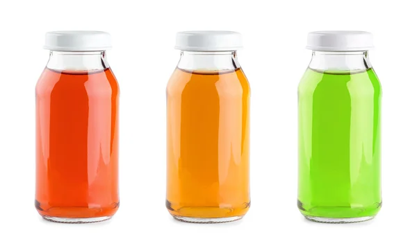 Soki owocowe szklane butelki — Zdjęcie stockowe