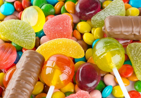 Mixed colorful candies background — Stock Photo, Image