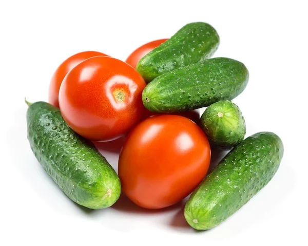 Verse tomaten en komkommers — Stockfoto