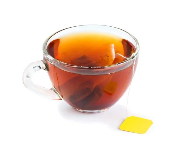 En kopp te med tepåse — Stockfoto