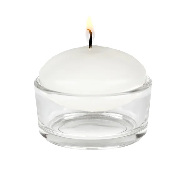 Burning white candle — Stock Photo, Image