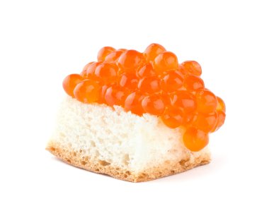 Kırmızı havyar ile sandviç