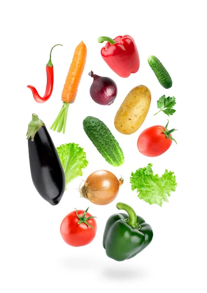 Klesající čerstvé barevná zelenina — Stock fotografie