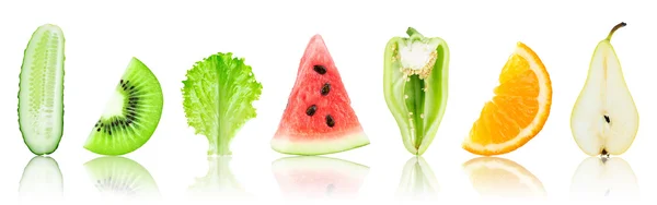 신선한 과일과 야채 조각 — 스톡 사진