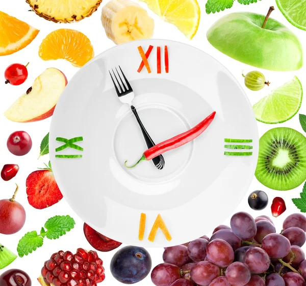 Часы с фруктами — стоковое фото