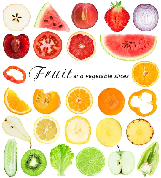 Fruit en plantaardige segmenten — Stockfoto