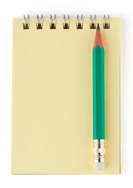 Einfacher Bleistift und Notizbuch — Stockfoto