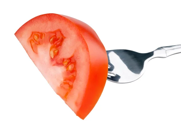 Tomato on fork — Stock Photo, Image