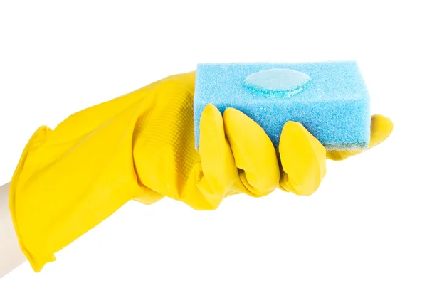 Sponge and detergent — Stock Photo, Image