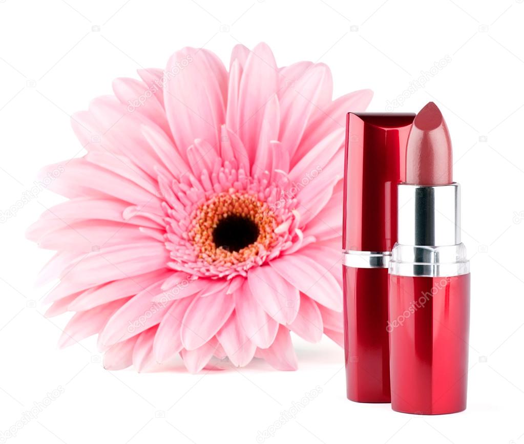 Lipstick with flower