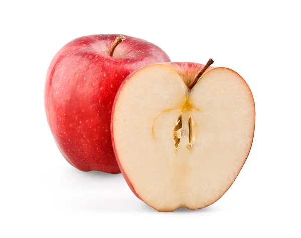 Roter Apfel und Scheibe — Stockfoto