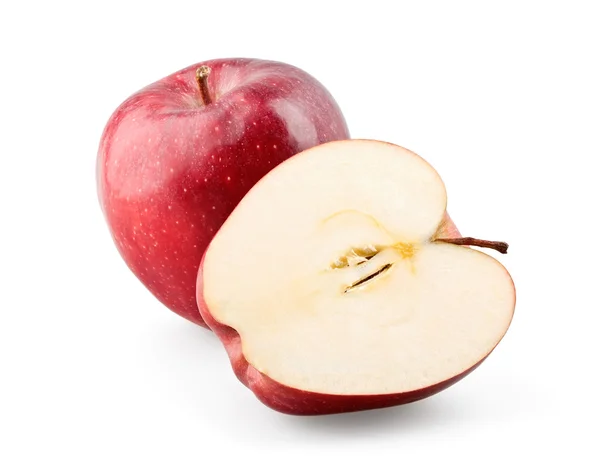 Red apple and half — Stock Photo, Image