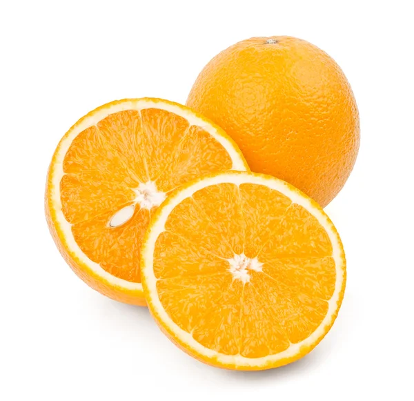 Апельсин, половинка и слайс — стоковое фото