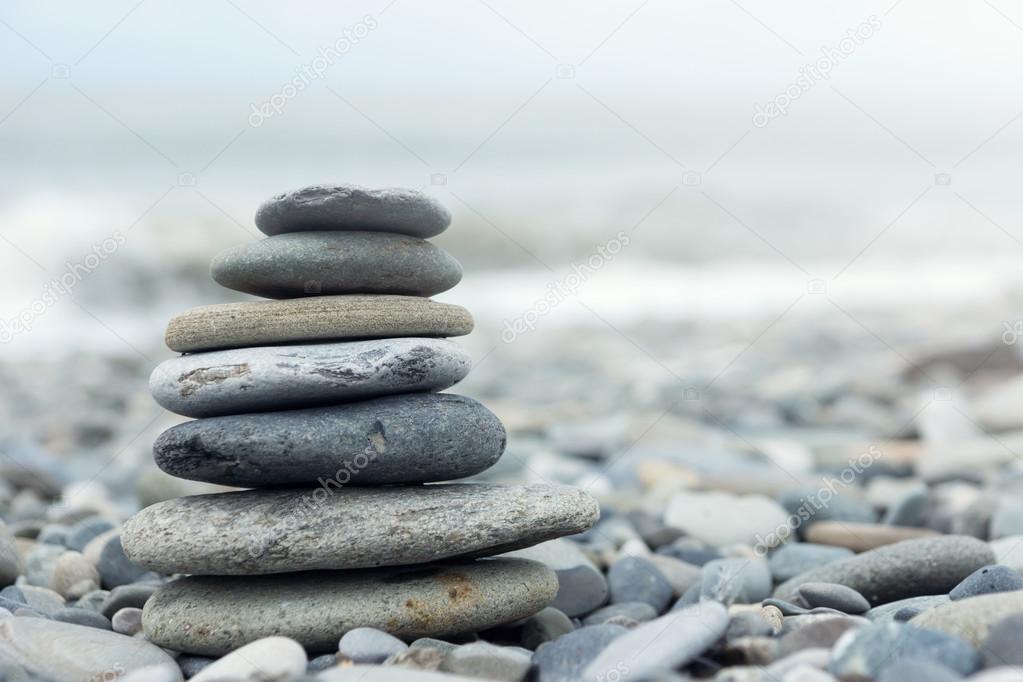 Stack of stones on a seashore